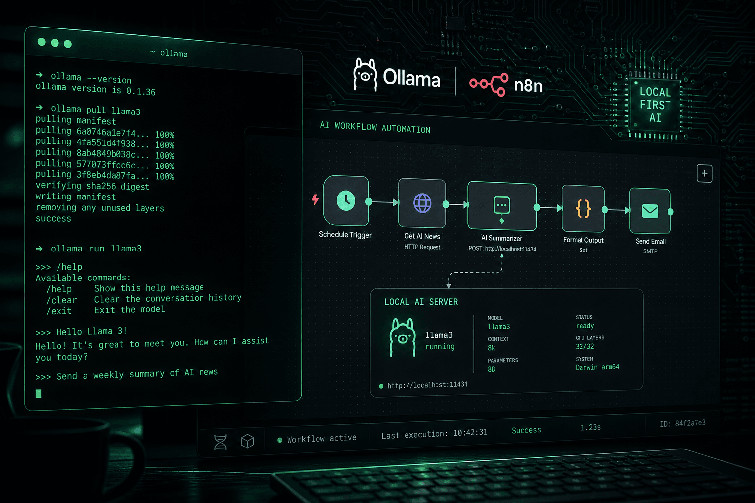Running Llama 3 Locally: Ollama Setup, n8n Integration, and First-Day Benchmarks