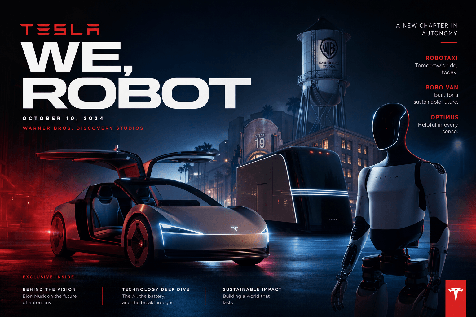 Tesla's 'We, Robot' Event: Cybercab, Robovan, and Optimus Take Center Stage