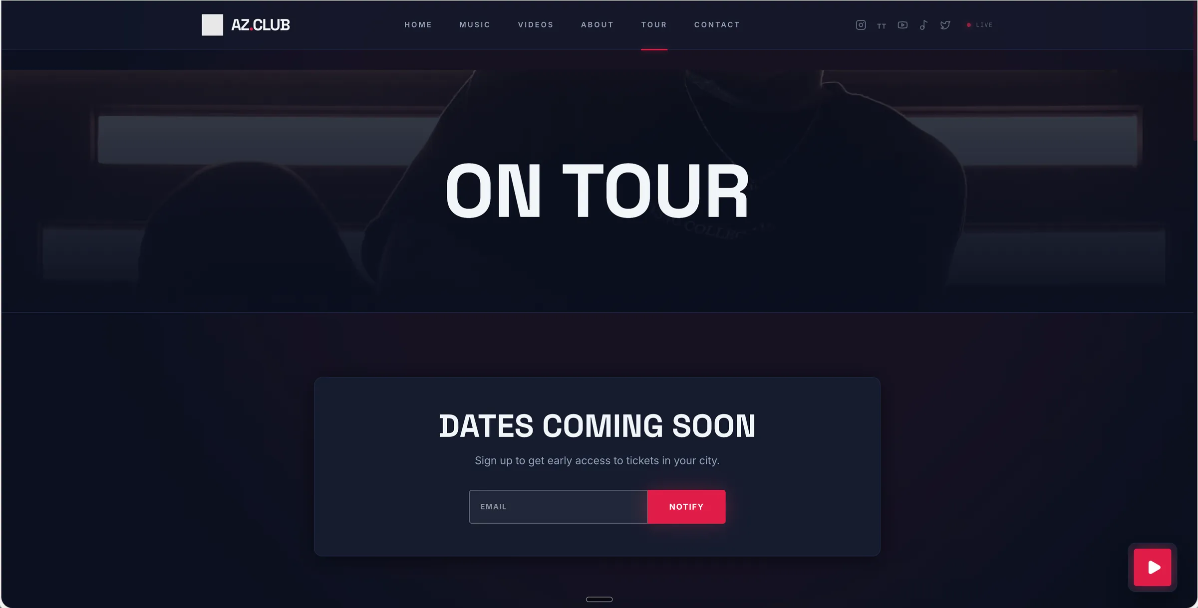 Arizona Zervas tour page