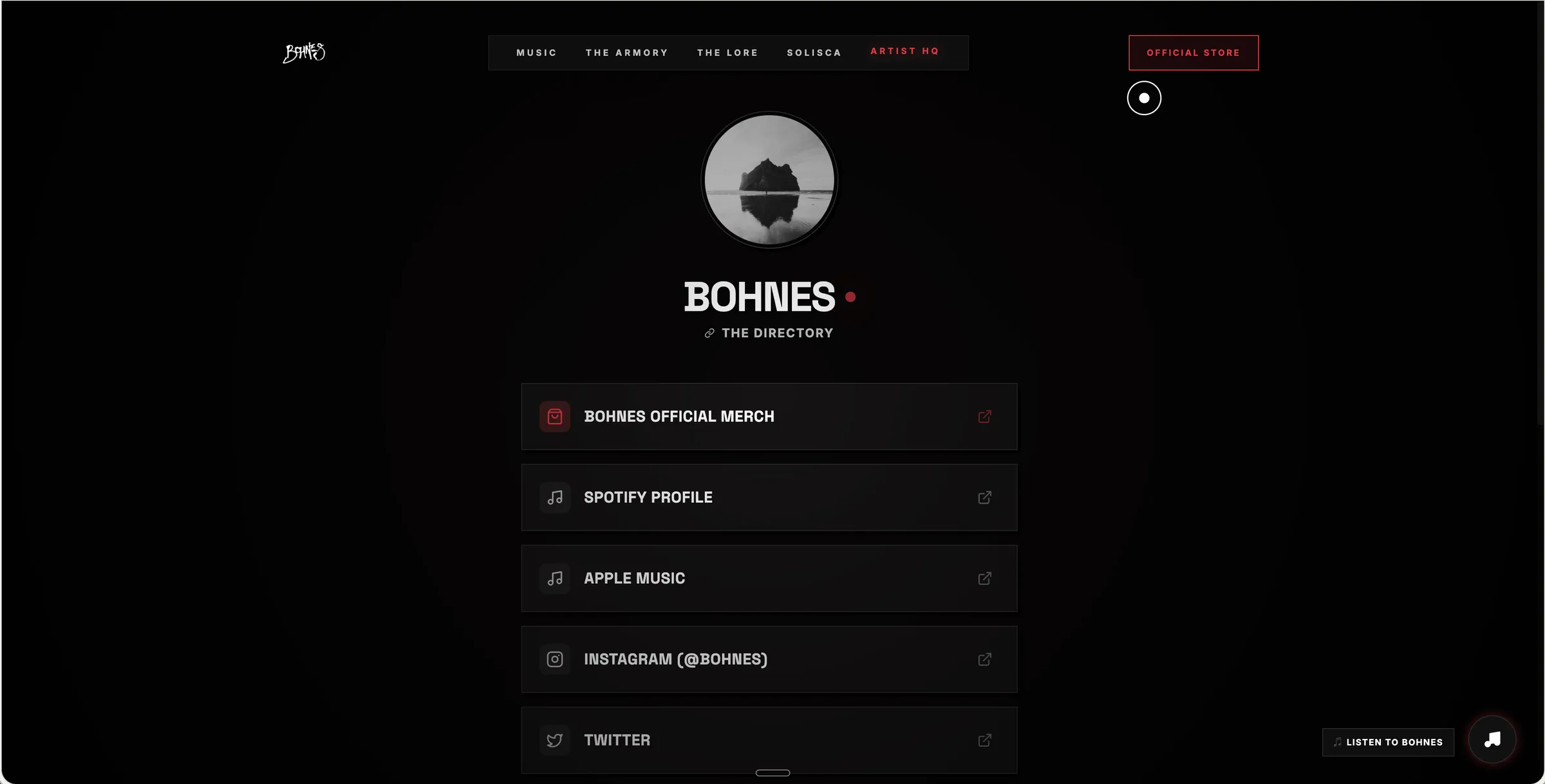 Bohnes artist hq page