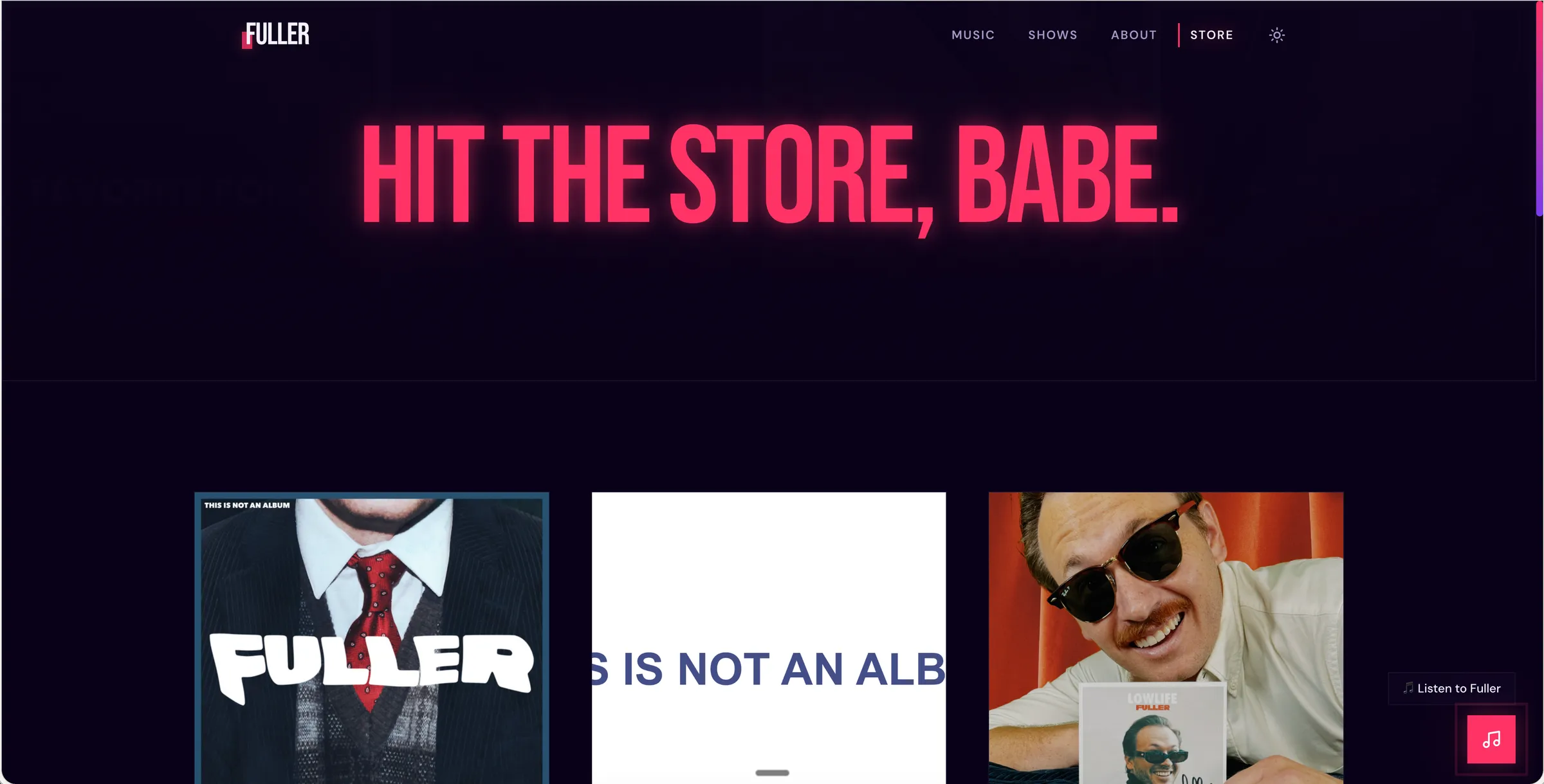 JP Fuller shop page