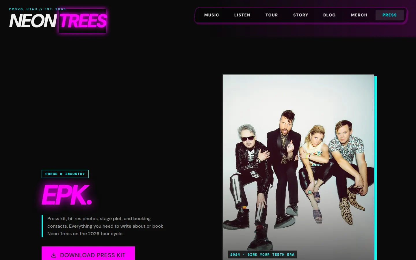 Neon Trees press page