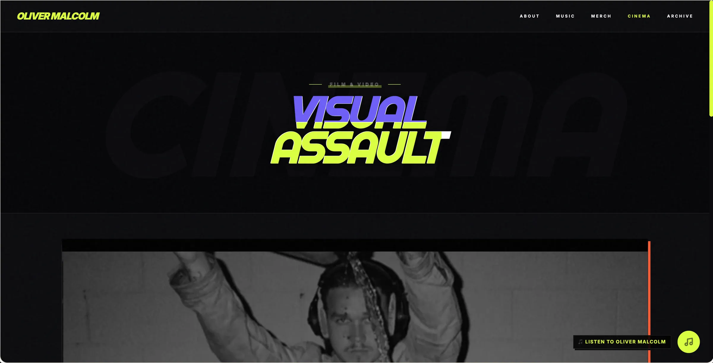 Oliver Malcolm videos page