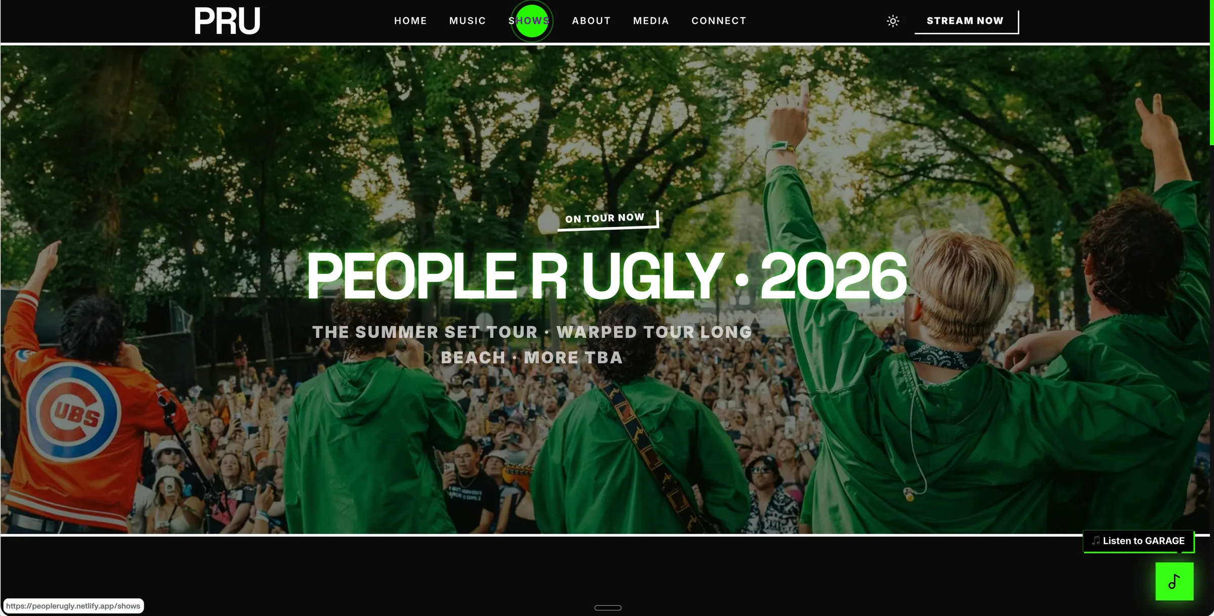 People R Ugly shows page