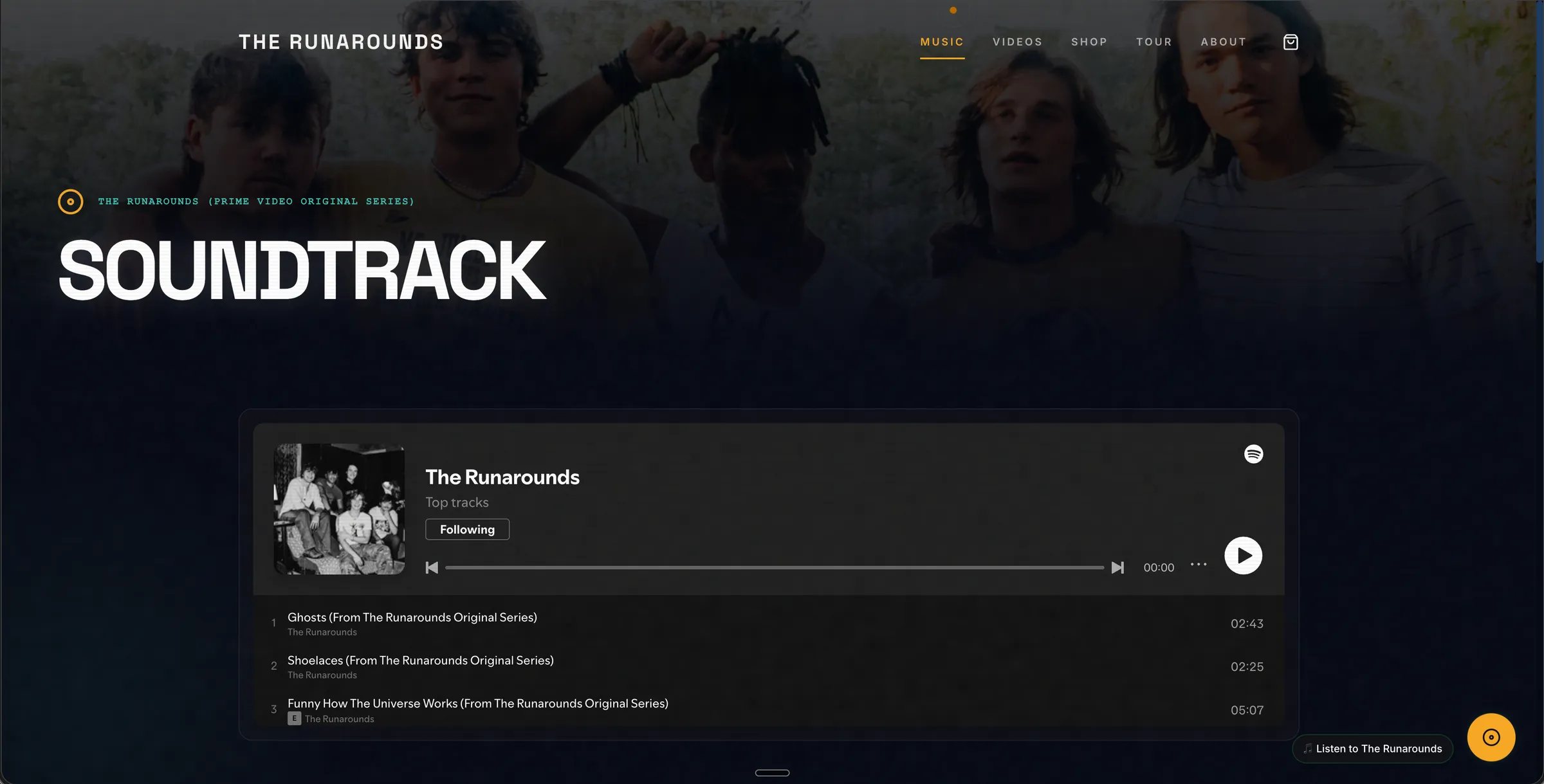 The Runarounds music page