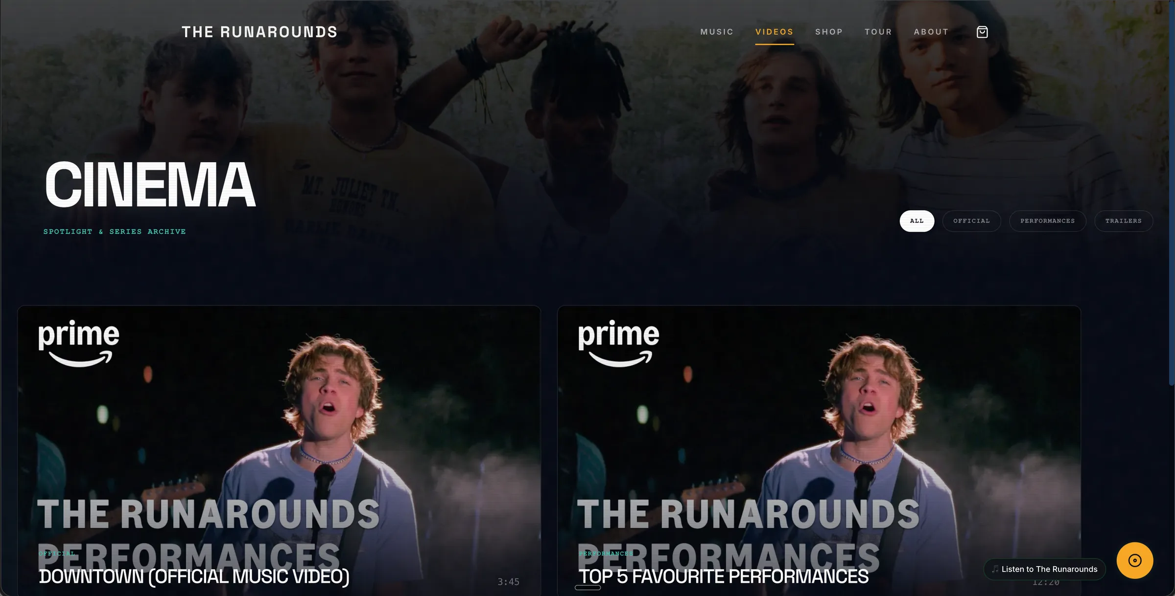 The Runarounds videos page